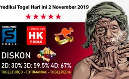 Prediksi Togel Hari Ini 2 November 2019