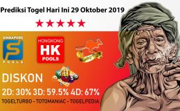 Prediksi Togel Hari Ini 29 Oktober 2019