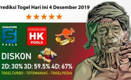 Prediksi Togel Hari Ini 4 Desember 2019