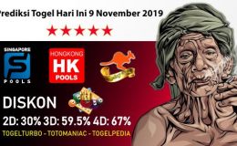 Prediksi Togel Hari Ini 9 November 2019