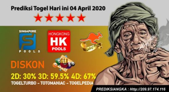 Prediksi Togel Hari ini 04 April 2020