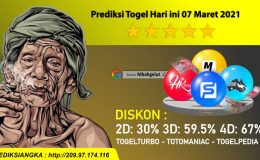 Prediksi Togel Hari ini 07 Maret 2021