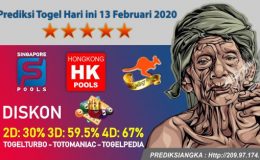 Prediksi Togel Hari ini 13 Februari 2020
