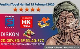 Prediksi Togel Hari ini 15 Februari 2020