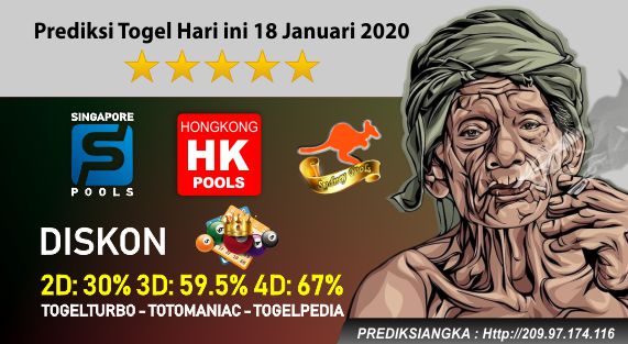 Prediksi Togel Hari ini 18 Januari 2020