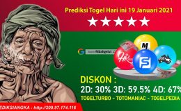 Prediksi Togel Hari ini 19 Januari 2021