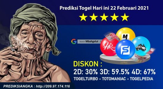 Prediksi Togel Hari ini 22 Februari 2021