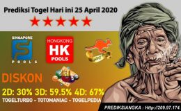 Prediksi Togel Hari ini 25 April 2020