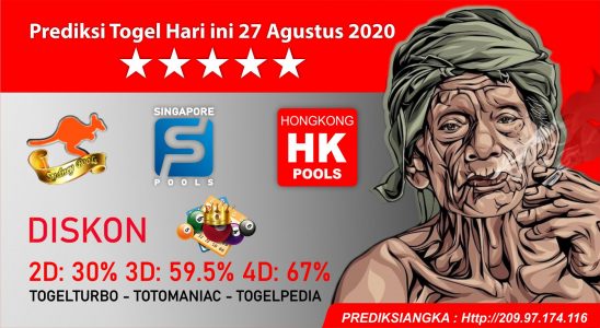 Prediksi Togel Hari ini 27 Agustus 2020