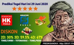 Prediksi Togel Hari ini 29 Juni 2020